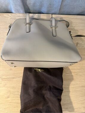 kate spade cedar straight Gray Leather Dome Satchel